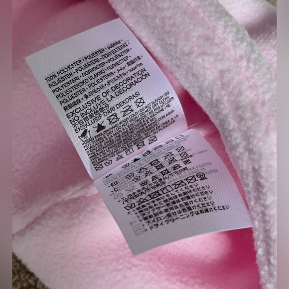 Baby Girl Nike Hat & Mittens - Light Pink & White Fleece Winter Set, Size 12-24M - Picture 7 of 7